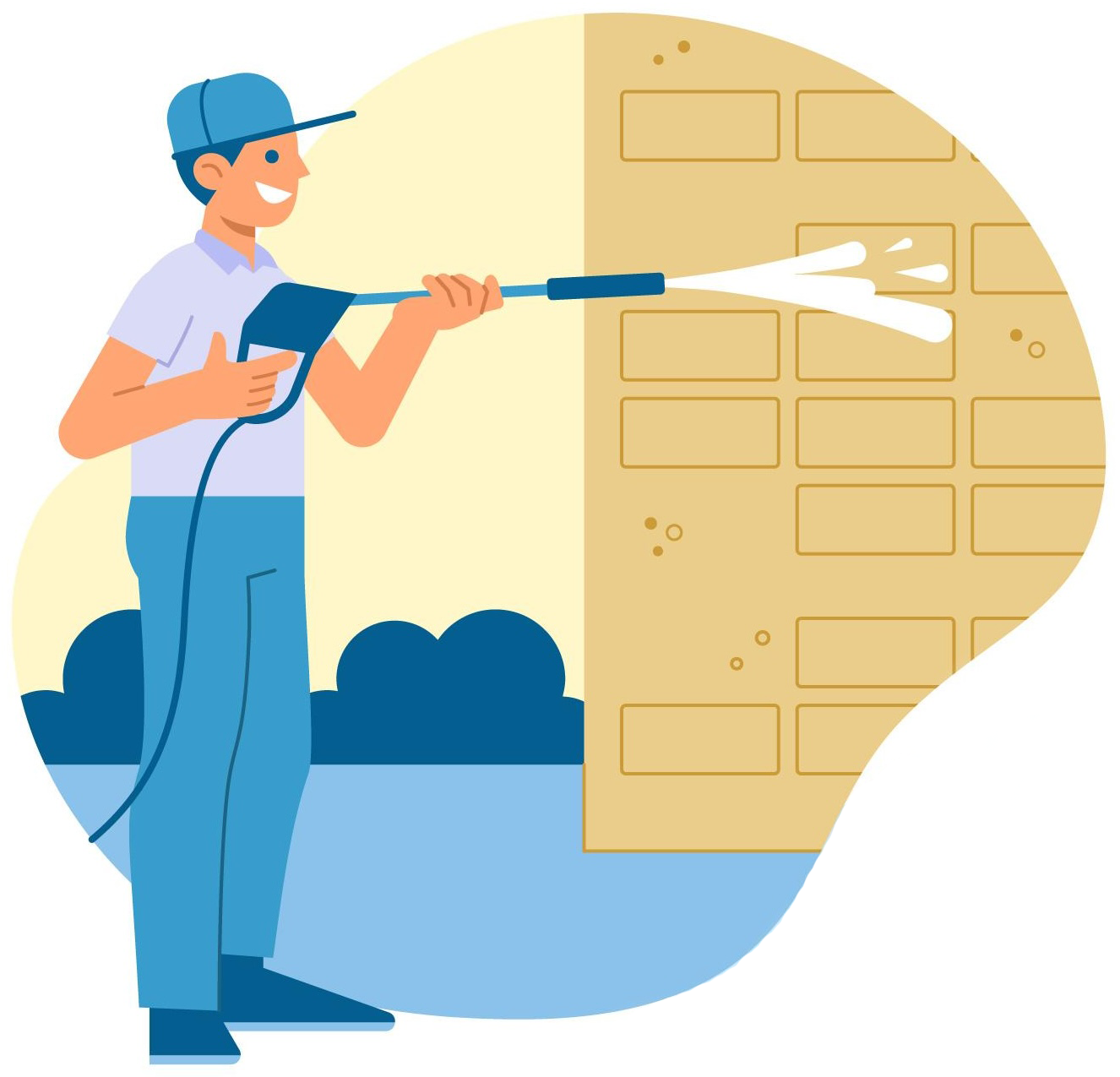 Pressure washing illustration