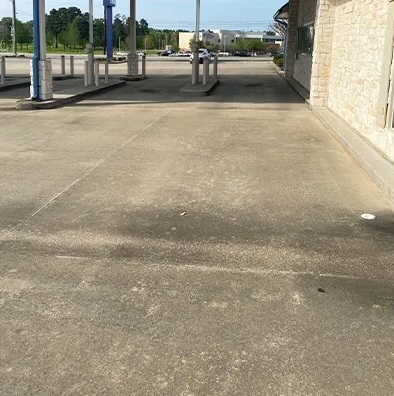 Parking lot pressure washing in Irvine before